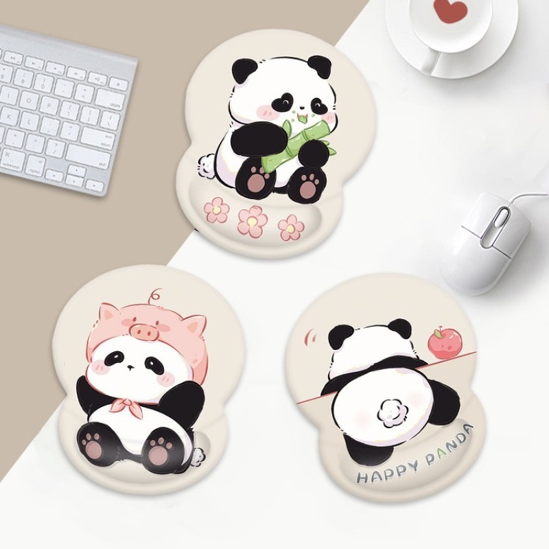 Cute Ladies Wrist Mouse Pad Nonslip Hand Rest Office Wrist Pad Panda Keyboard Pad Pillow For Office Workers