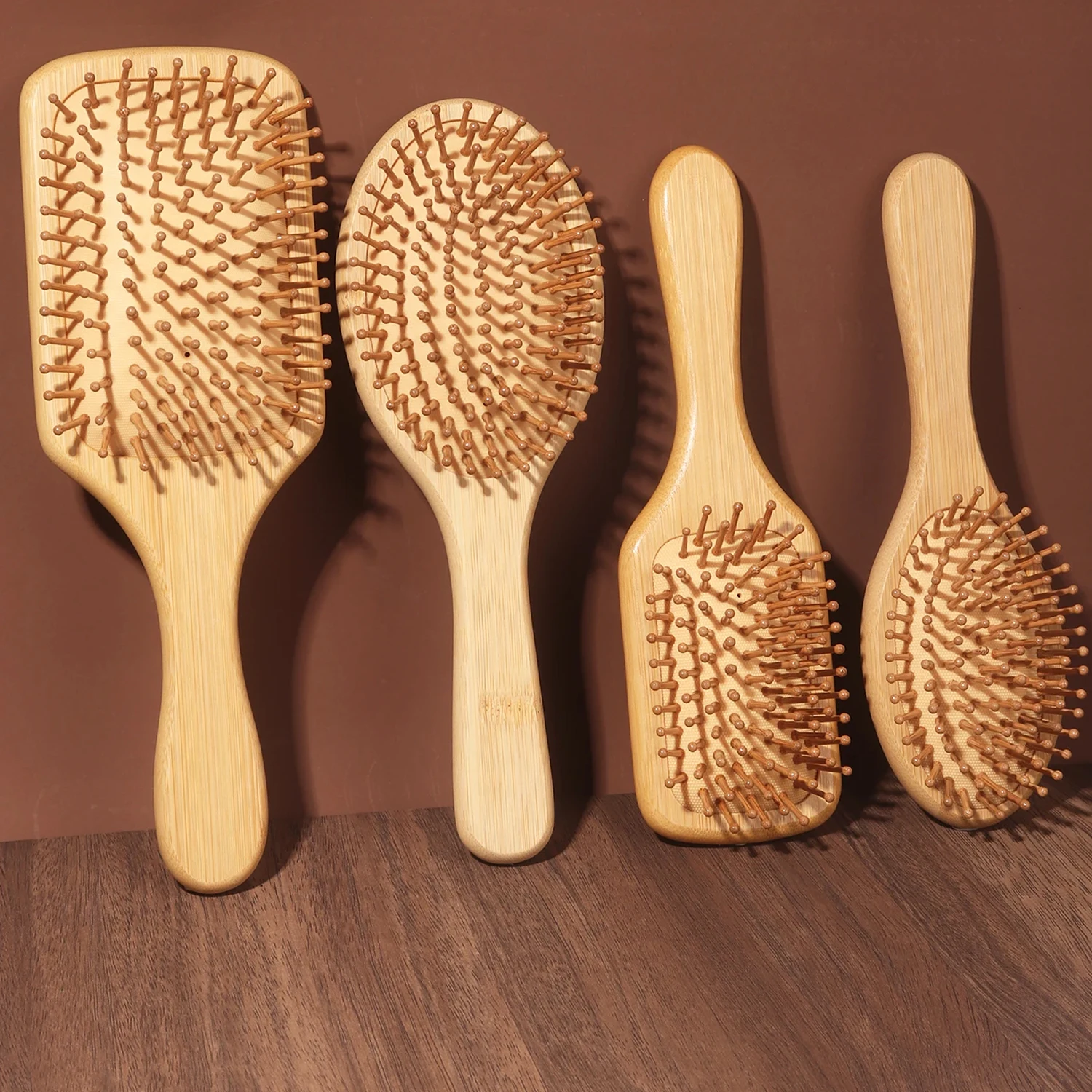 Natural bamboo paddle comb air cushion comb scalp massage anti-static tangle free comb,Special for real hair