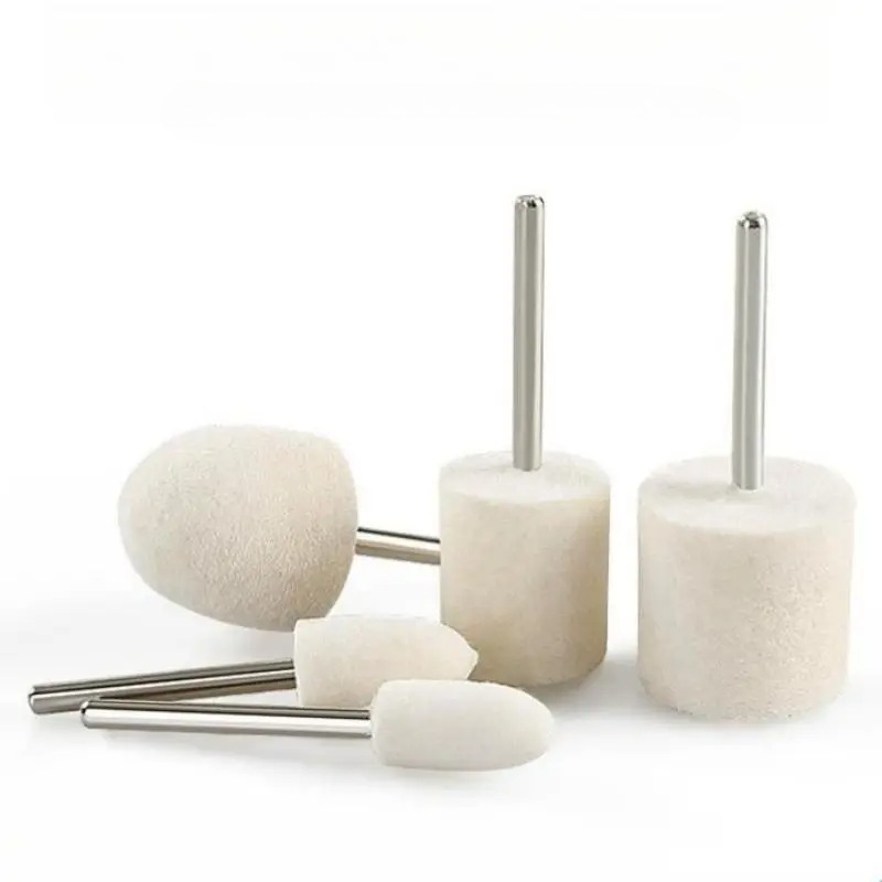10PCS 3mm Shank 3-20mm Pad Wool Felt Polishing Buffing Wheel Grinding Head Metals Rotary Tools Wheels Tool Drill Electric Grinde