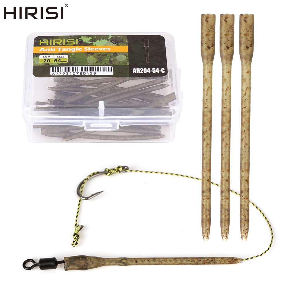 Hirisi 20pcs Carp Hook Sleeves,Anti-Tangle Carp Hook Connectors Terminal Tackle for Carp Fishing