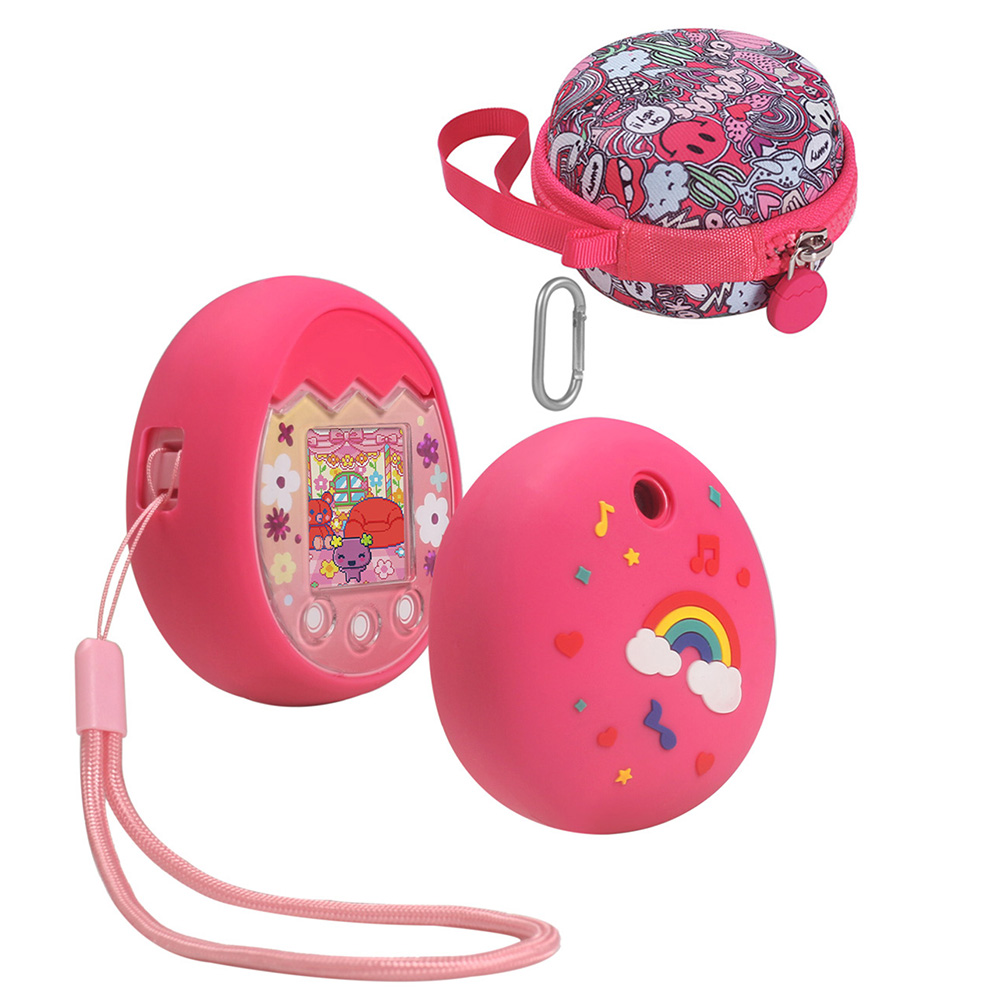 Silicone Cover Case for Tamagotchi Pix Cute Cartoon Protective Cover With Storage Bag Box For Tamagotchi Pix Kids Toys