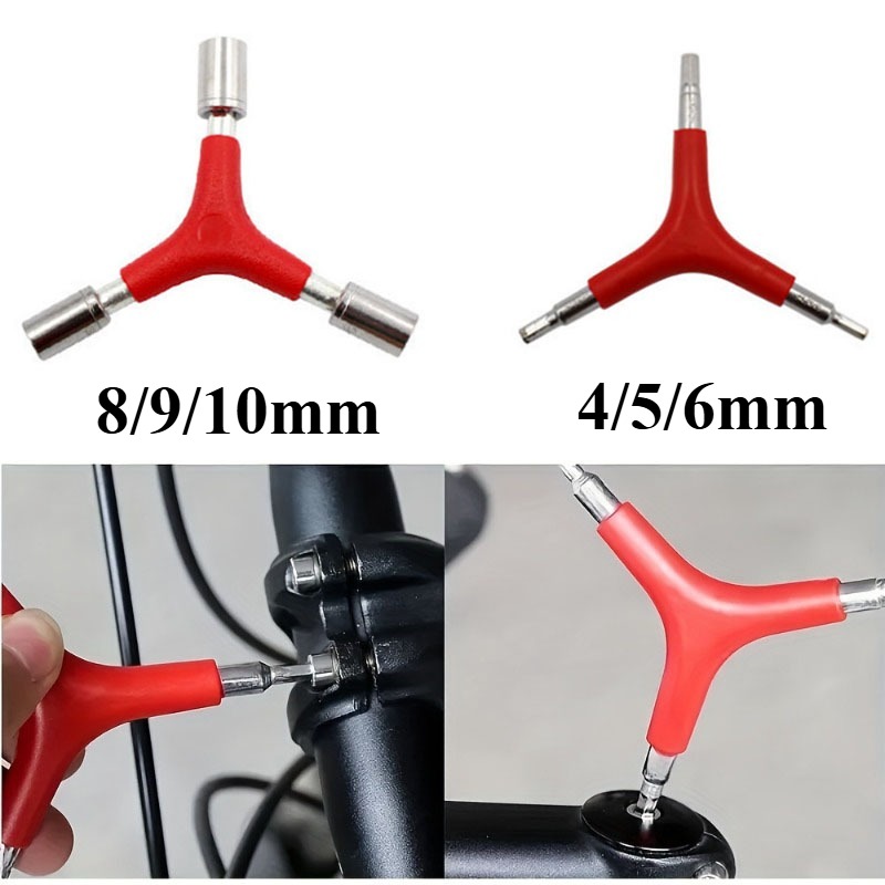 Universal Triangular Allen Wrench Y-Shaped 3 Way Hex Wrench Bicycle Repair Tool 4/5/6mm Hexagon Spanner Cycling Bike Maintance