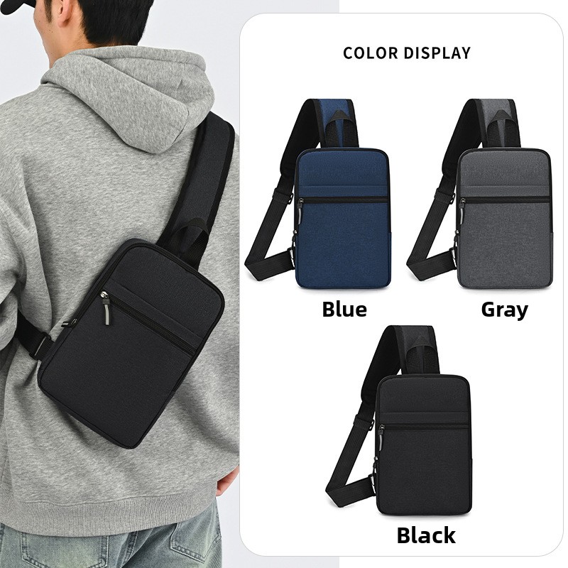 Men Fashion Crossbody Bag Trendy Chest Bag Usb Shoulder Bag Leisure Small Chest Bag Large Capacity Chest Bag