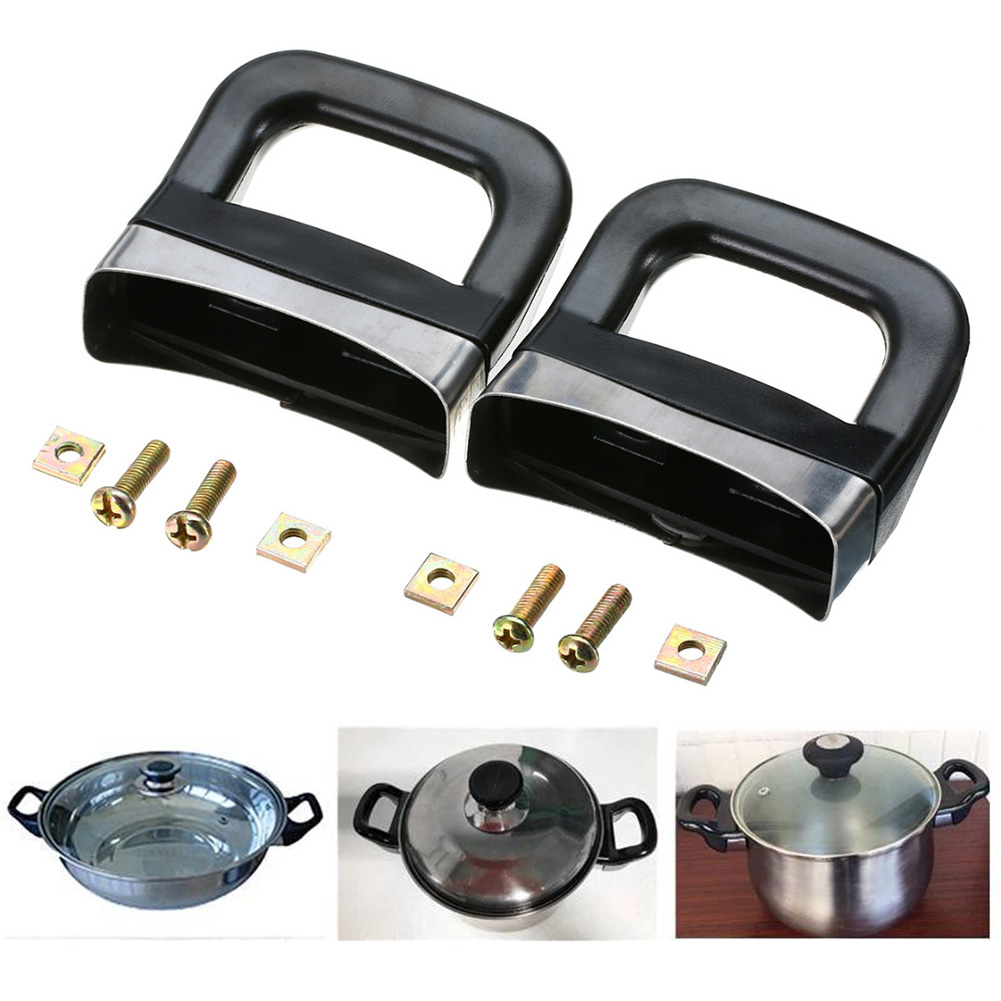 2PCS Side Handles Bakelite Pot Ears Replace Anti-scalding Pot Handle Corrosion Resistance For Steamer Cookwarekitchen Accessory