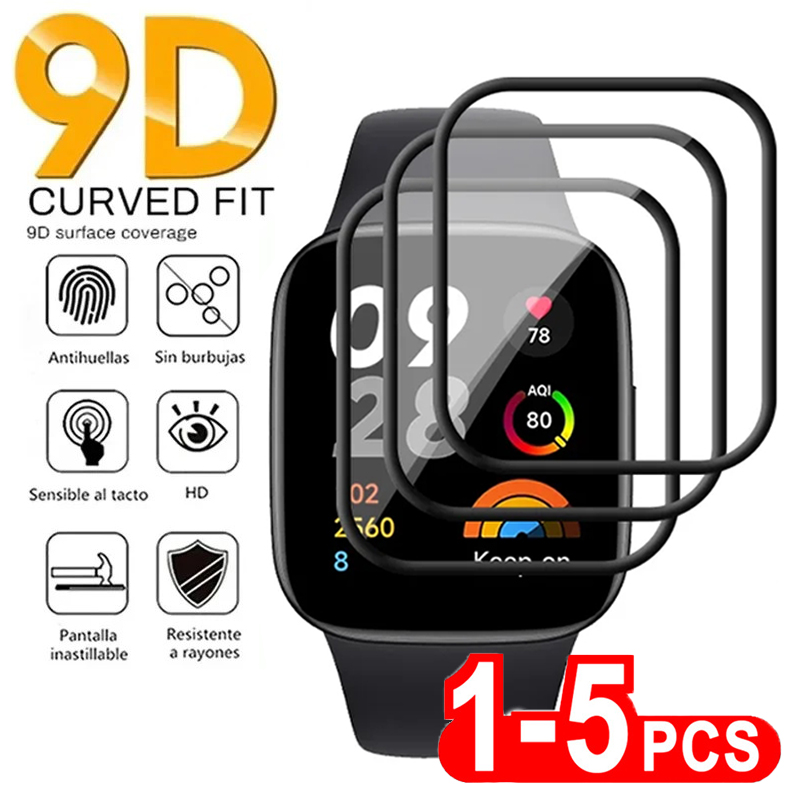 9D Protective Film For Redmi Watch 3 Active Poco Watch Full Screen Protector for Mi Watch 2 Lite 2019 Color Smart Watch