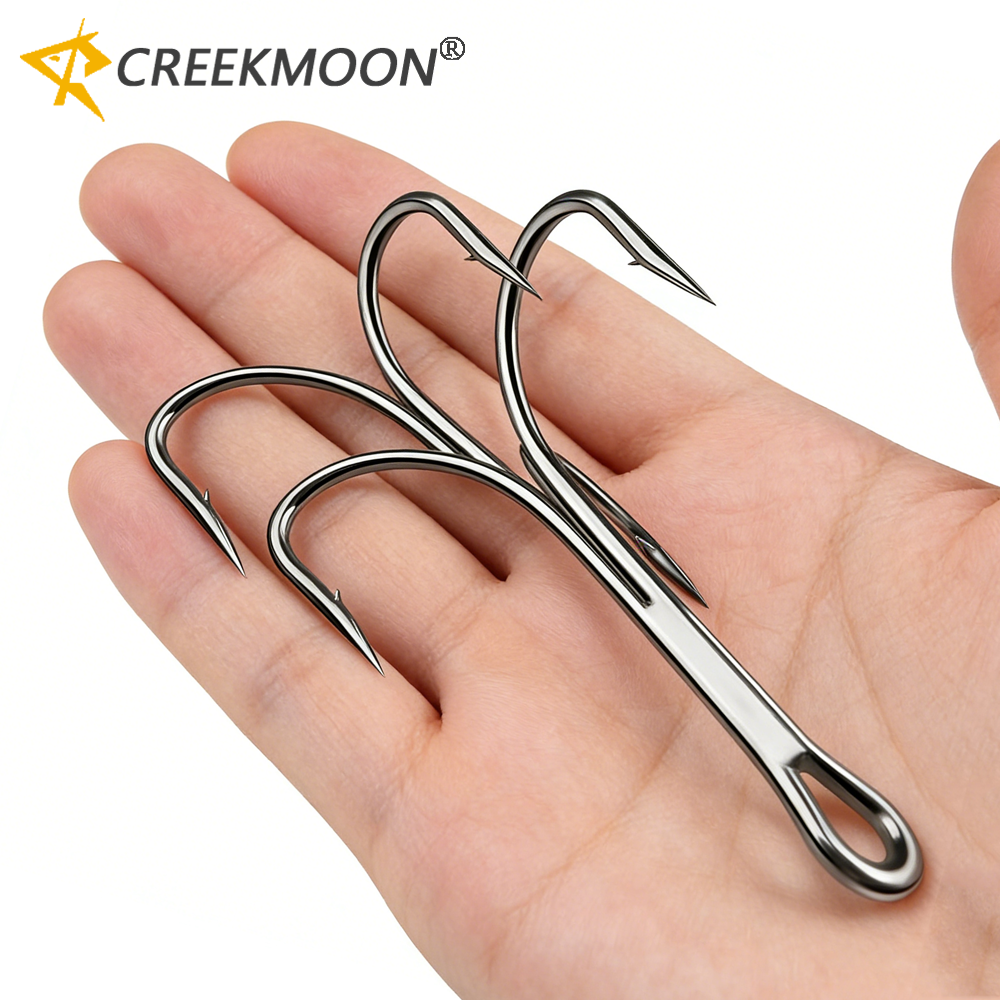 4x Strong Super Big Treble Hook 10Pcs 6/0#-10/0# Saltwater Fishing Hooks High Carbon Steel Fishhooks Strength Hooks Tackle