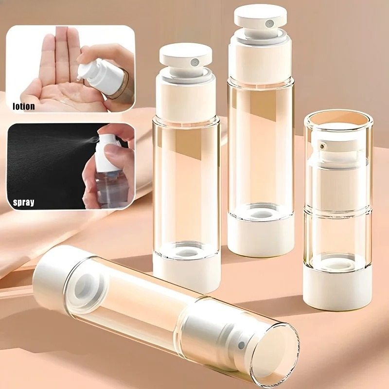15-100ml Airless Pump Bottles Clear Refillable Vacuum Bottle Set Travel Portable Lotion and Spray Dispenser Cosmetic Containers pen gpt