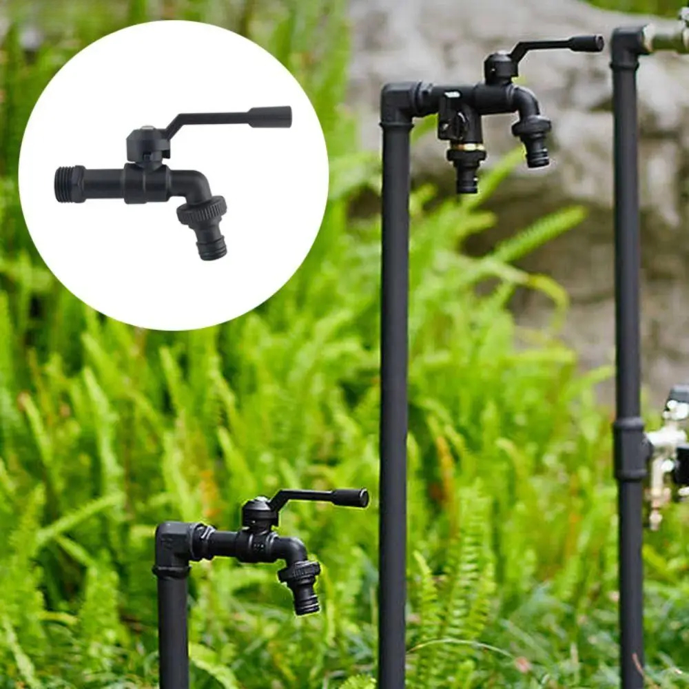 Basin Faucet Black Brass Garden Hose Faucet Anti-Freeze Dual Outlet Anti-Freeze Bibcocks Washing Machine Bibcocks Household