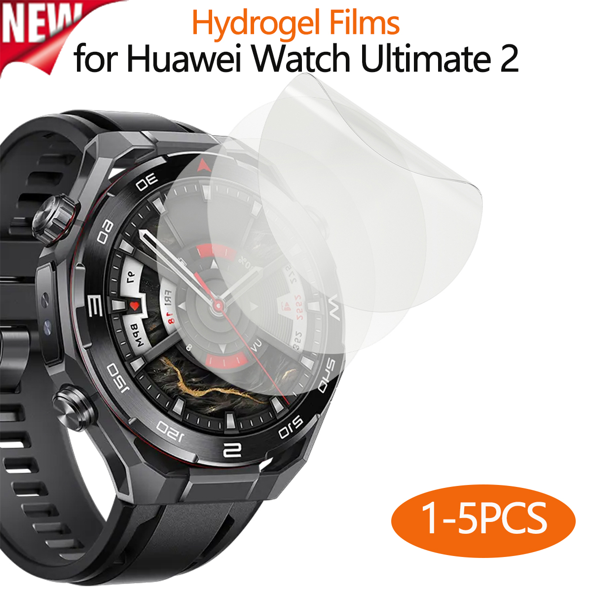 1-5PCS Hydrogel Films for Huawei Watch Ultimate 2 Full Coverage Protection Film anti-scratch Smartwatch Screen Protector Guard