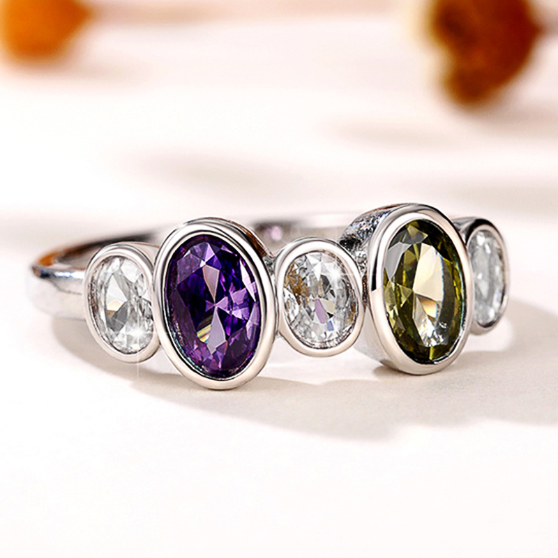 Huitan Aesthetic Square Green Cubic Zirconia Rings for Women Gold Color Simple Stylish Female Rings Charm Wedding Jewelry