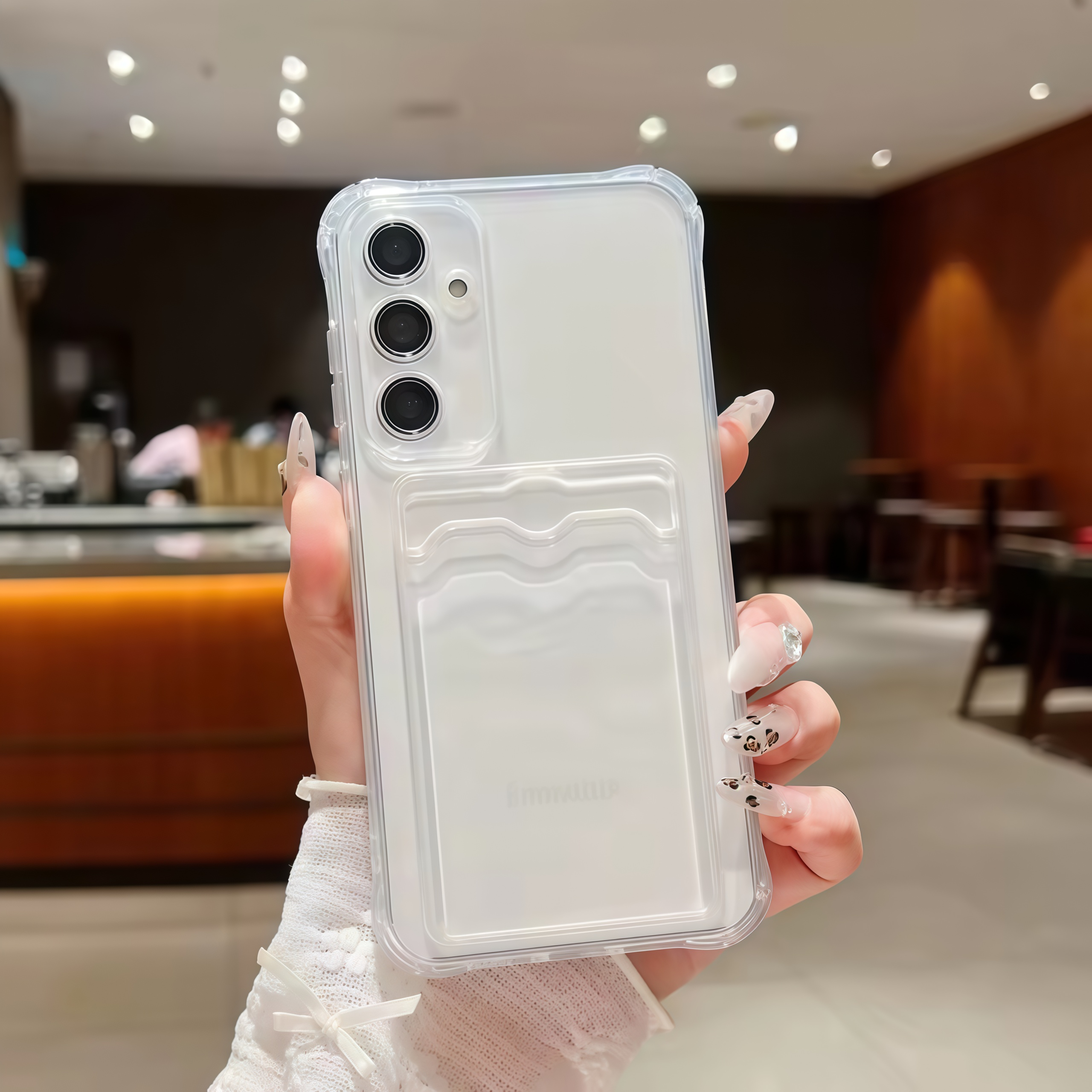 For A17 A07 A52 A32 A22 A12 Nacho 4G A52s A42 A22s 5G A72 A02s Phone Case Shockproof Clear TPU Card Slot Cover