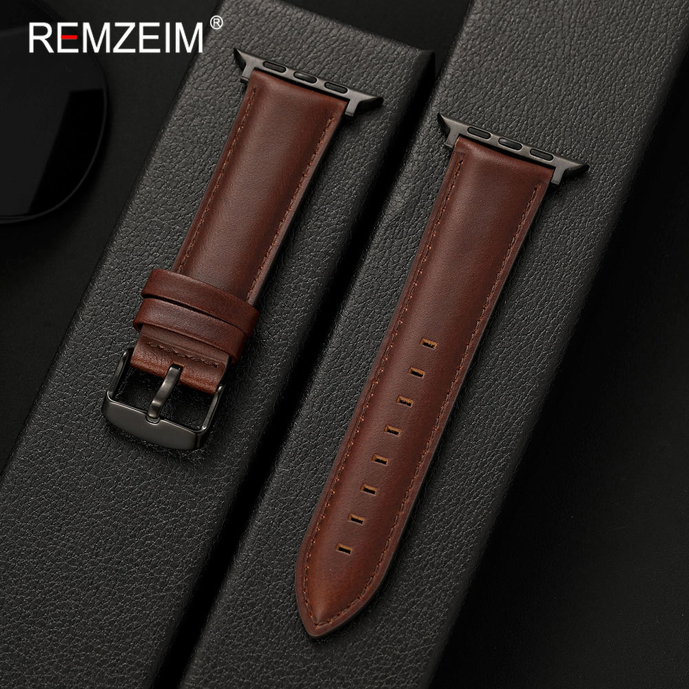 Oil Wax Calfskin Leather Watchband For Watch Series 1-11 Ultra SE For iwatch 38mm-49mm Comfortable Replacement Wristband
