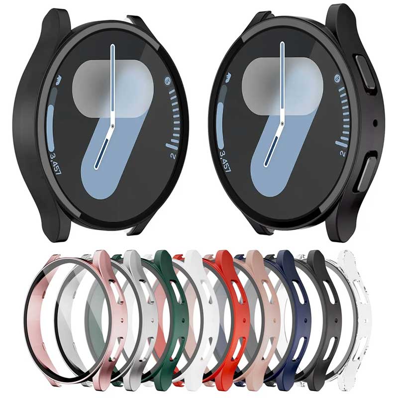 Tempered Glass+PC Case for Watch 7/6/5/4 cover 44mm 40mm Full bumper screen protector watch FE Accessories