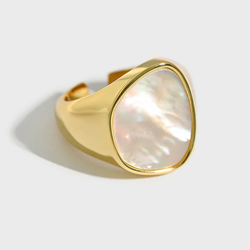 Trendy Shell Geometry Rings For Women Simple Vintage Silver Color Elegant Wedding Party Jewelry Accessories Gift