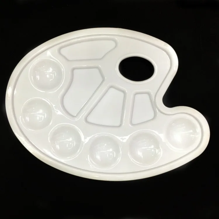 New 1PC Gouache Oval Palette Children's Painting Plastic Paint Foot Palettes DIY Tool Graffiti Art Supplies for Artist