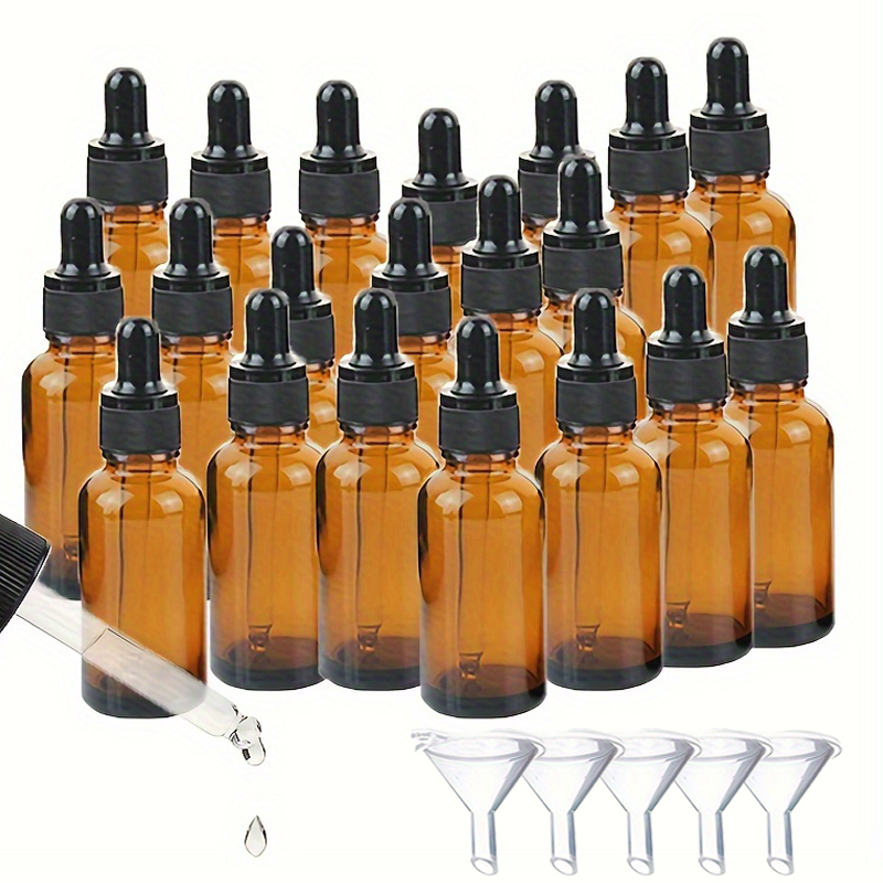 5/10/20pcs, 30ml empty glass dropper bottle refillable bottle essential oil perfume container, with sub packaging funnel, used f