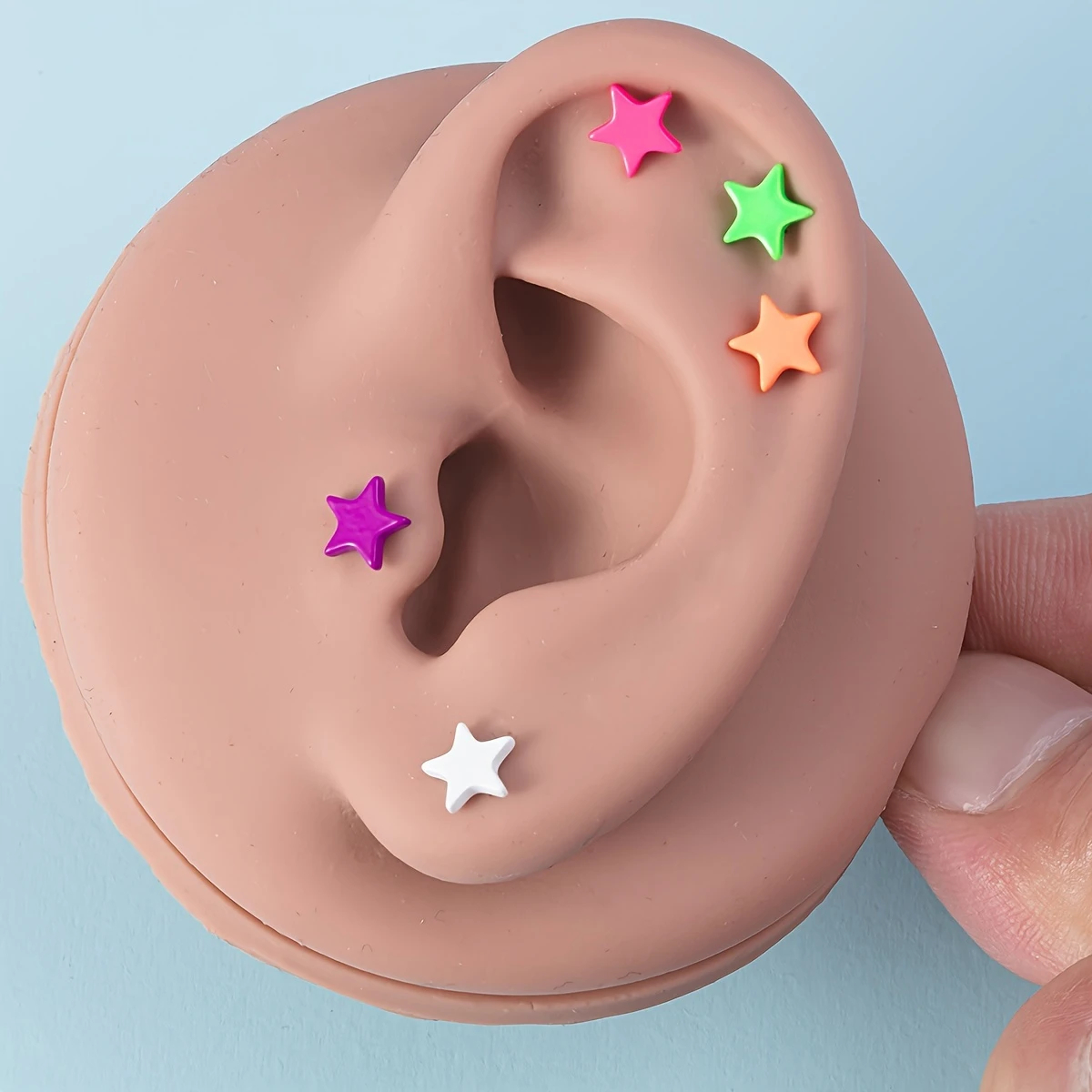 1PC Rose Gold Silver Gold Star Leaves Back Screw Helix Tragus Piercing Earring Cartilage Ear Stud Stainless Steel