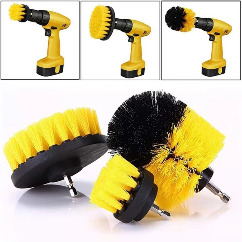 3 pcs/set Drill Brush Set Power Sc Cleaning Brush Tool Kit for Grouting Floors Bathtubs Tiles Showers Bathrooms Kitchen Su