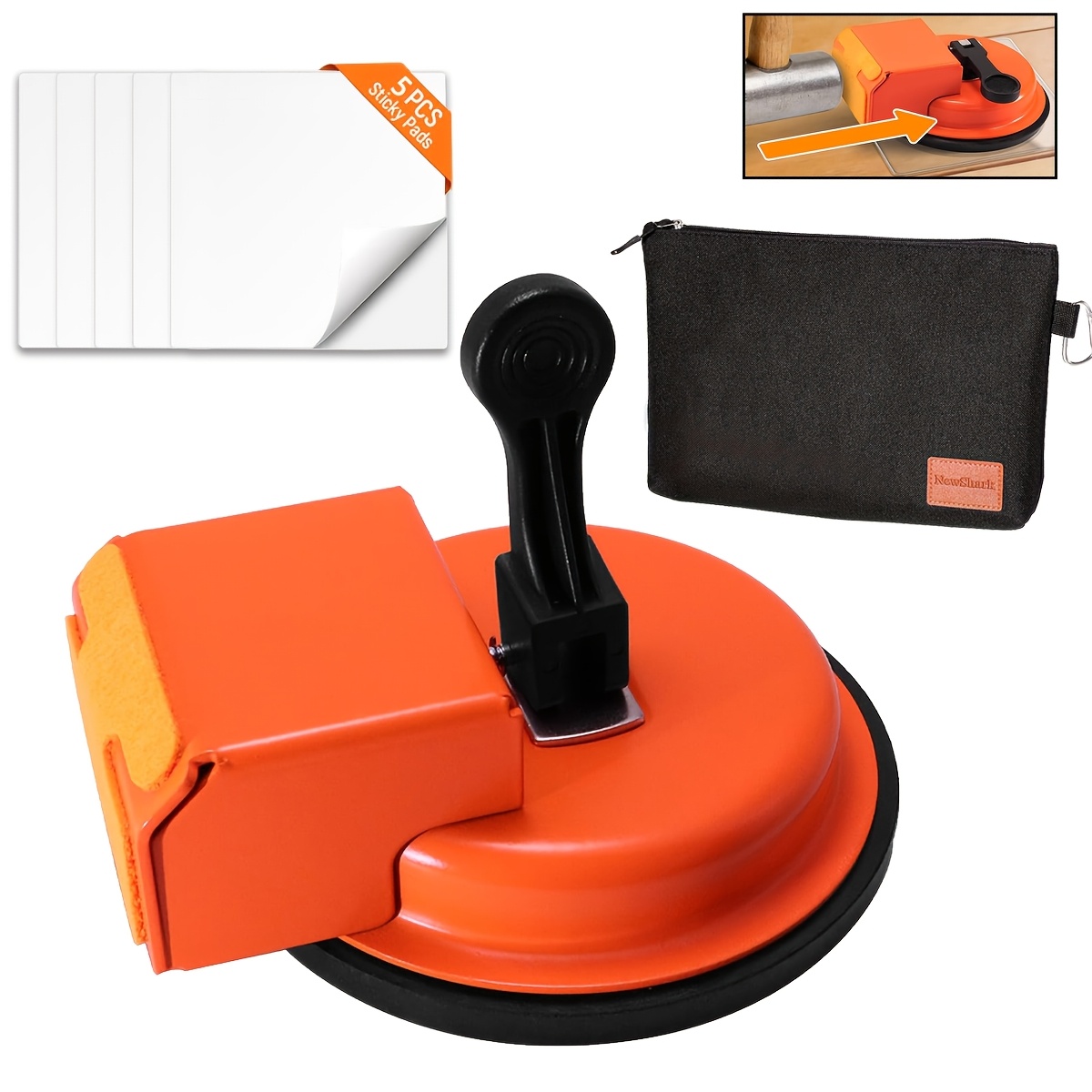 7pcs Heavy Duty Floor Gap Fixer Tool: With Sticky Pads & Tool Bag, Enhanced Suction Cup, Suitable for Textured Wood