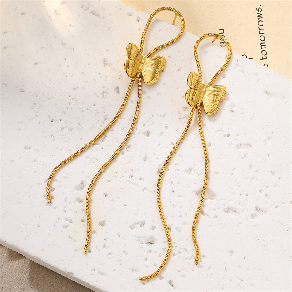 Kissmoon Vintage C Shape Hoop Stainless Steel Gold Color Earring for Women Minimalist Studs Dainty Fashion Party Jewelry