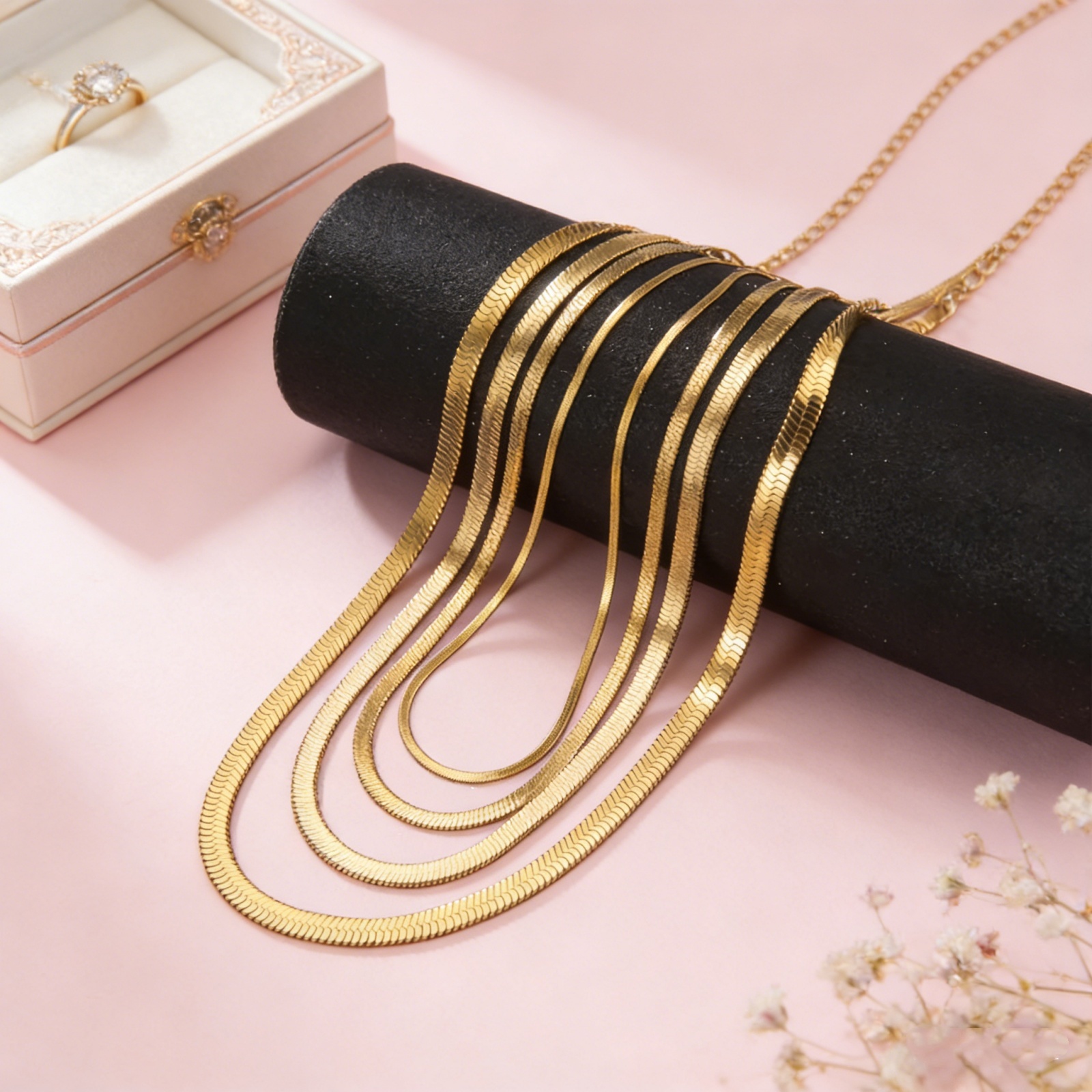 Stainless Steel Snake Chain Necklace for Women Men Minimalist Gold Color Choker Neck Chains 2025 Trend Jewelry Hot