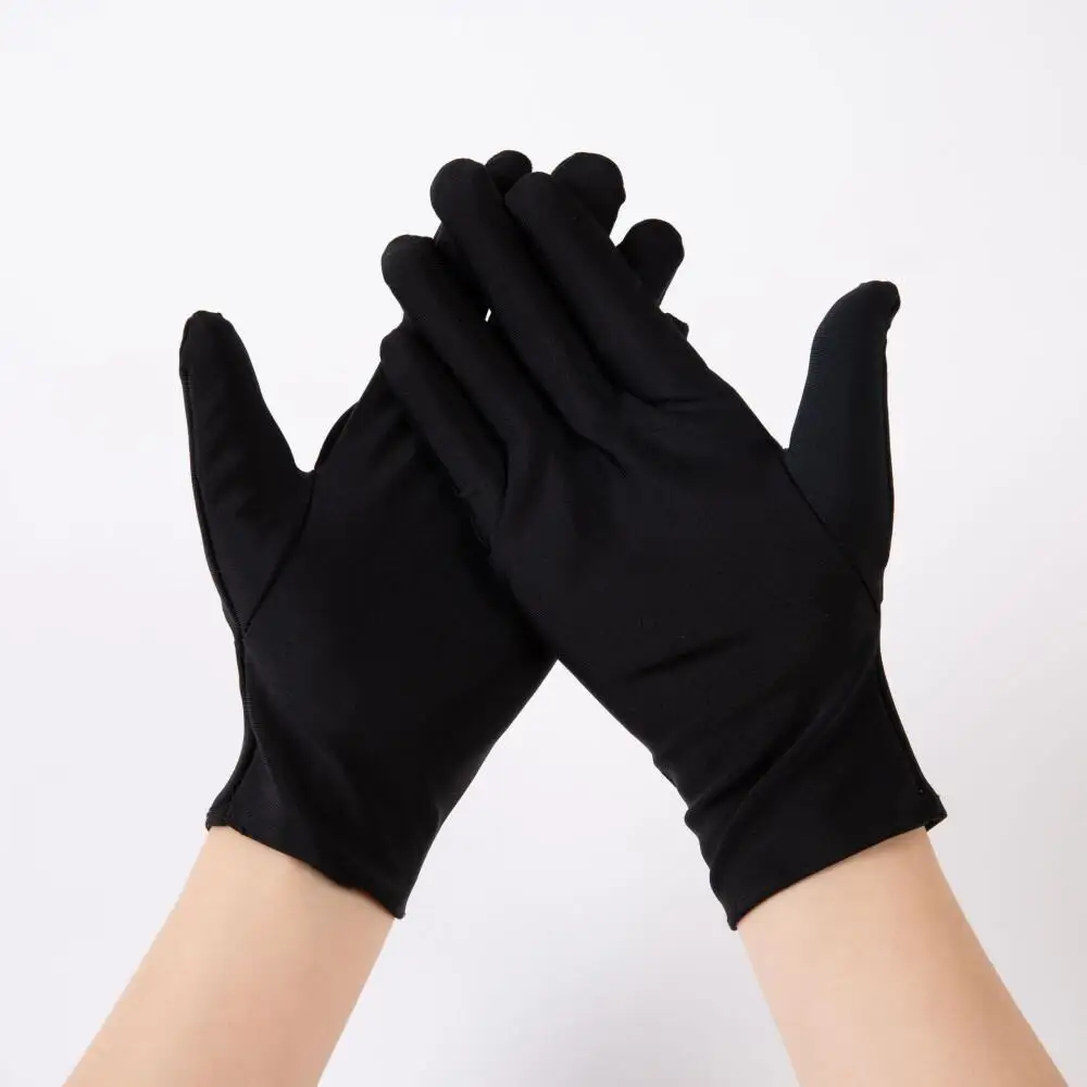 1 Pair Men Black Etiquette Stretch Gloves Bike Motorcycle Thin Pure Silk Liner Gloves Skiing Walking Inner Gloves