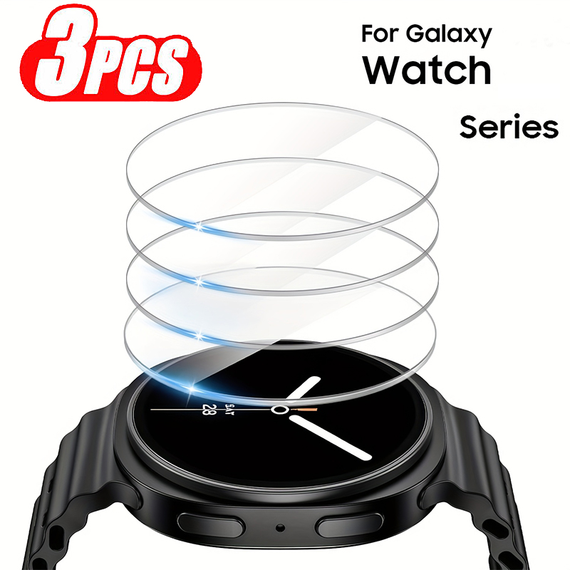 3Pcs Tempered Glass Film For Watch3 Watch4 Watch5 Watch6 Classic Pro 40mm 41mm 42mm 44mm 47mm Screen Protectors