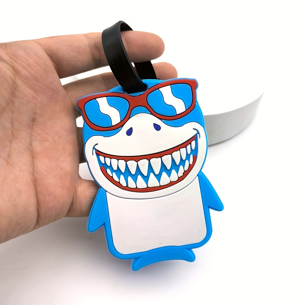 1pc Cute Cartoon Shark Shape Luggage Tag,School Bag Baggage Bag Tag,Airport Station Anti-lost Tag,Travel Accessories