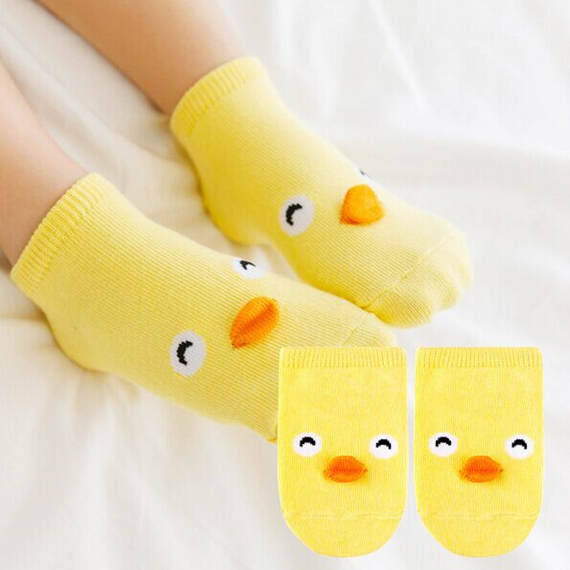 Cartoon Print Newborn Baby Socks Non Slip Cotton Toddler Floor Sock with Soles Casual Home Sock for 0-3 Years Old