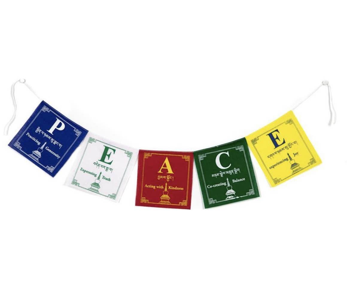 Peace Prayer Flags Tibetan Flag Wall Art Peace Flag for Door Spiritual Home Decor Gift