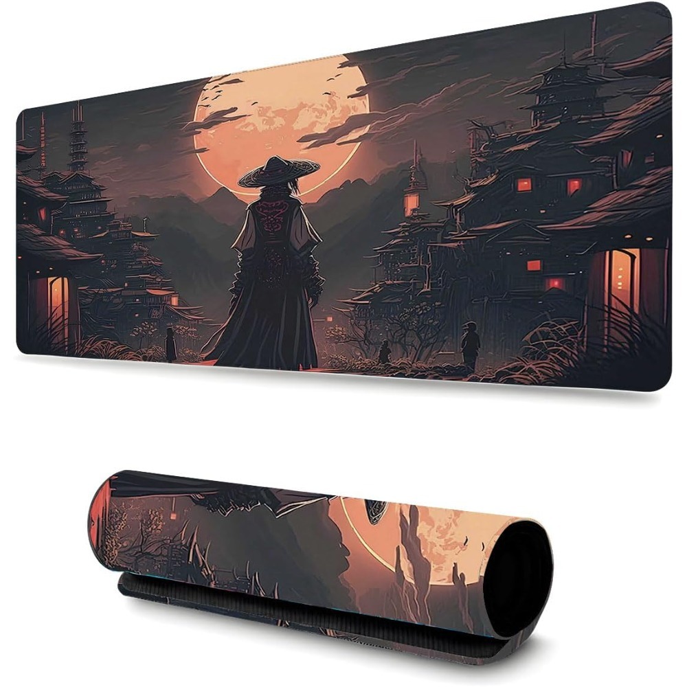 Samurai Print XL Gaming Mouse Pad 90x40cm Professional Non-Slip Comfort Mat Dual Use for Office & Gamer