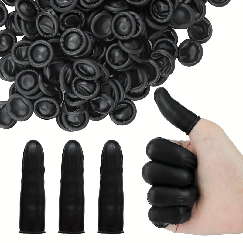 100/200/300PCS Disposable Black Finger Cots Daily Cleaning Finger Cots Home Hygiene DIY Painting Beauty Nail Art Anti Slip Tools