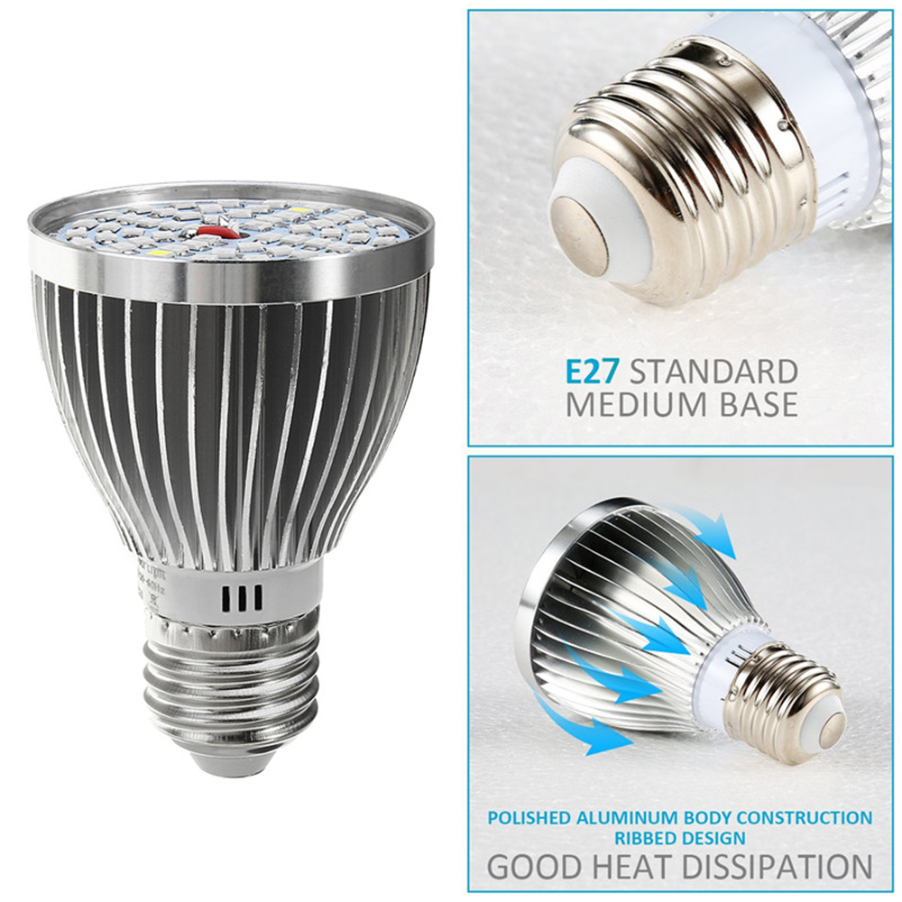 Lamp Bulb Grow Light E27 60W 2835 SMD Full Spectrum Plant Hydroponic Aquarium