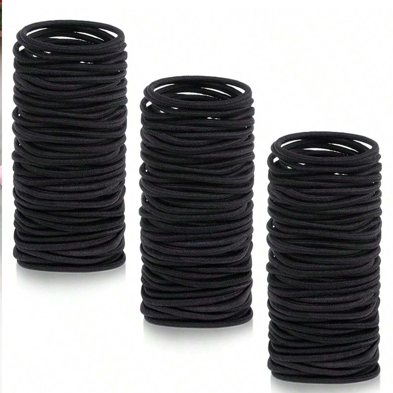 Black Elastic Hair Ties for Women Girls Hair Ropes Solid Color Ponytail Holders Simple Durable girl hair accessoires