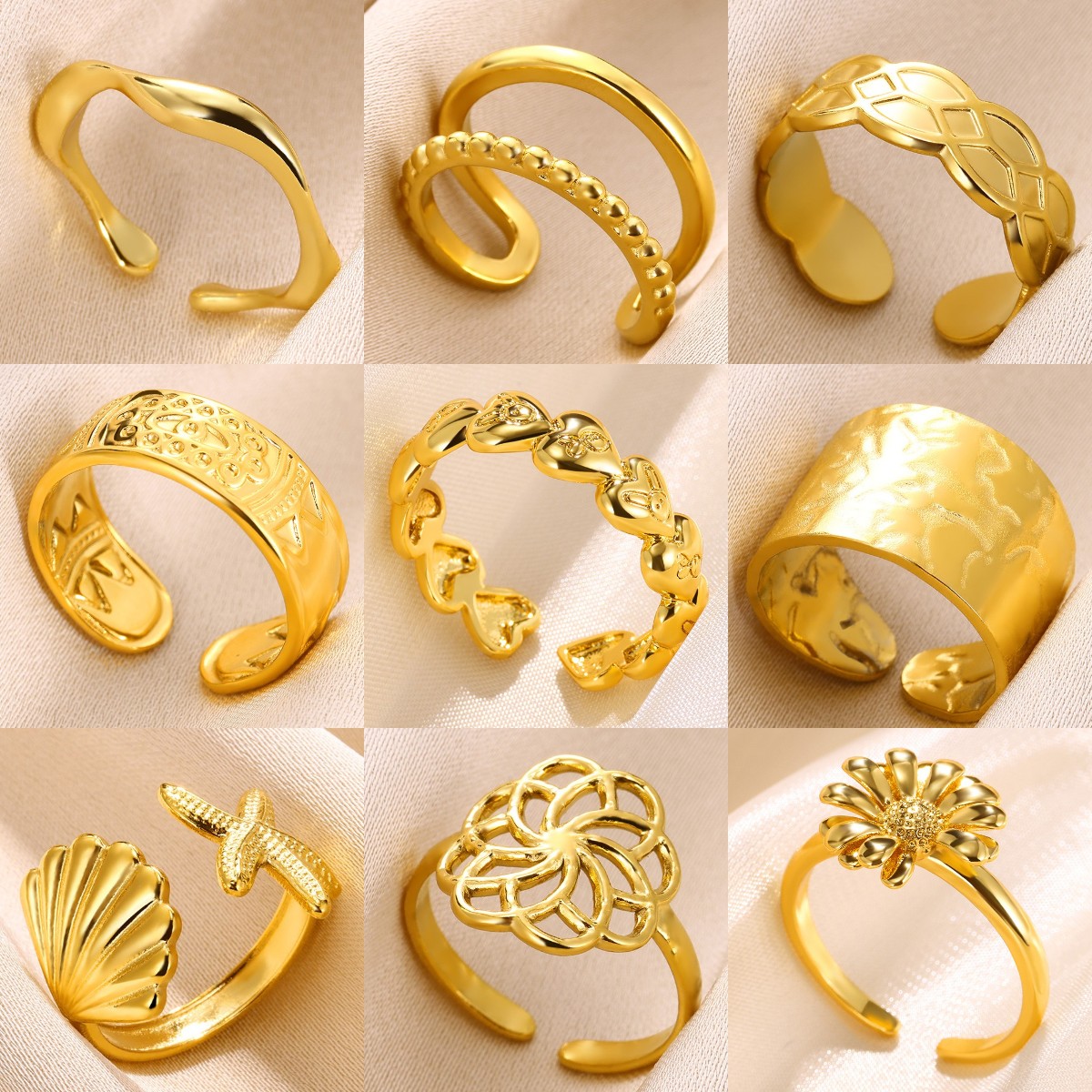 Exquisite Stainless Steel Butterfly Open Rings 18K Gold-Plated Wide Round Rings Classic Elegant Party Jewlery Free shipping pen gpt
