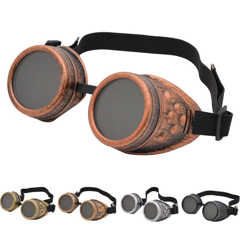 SW 1pc new Gothic Style Helmets Cosplay Halloween Decorations Vintage Steampunk Glasses Heavy Metal Driver Goggles