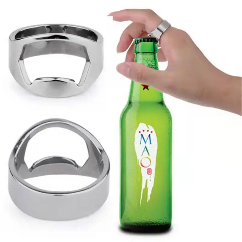 Mini Can Opener Stainless Steel Bottle Opener Ring-shape Bottle Opening Remover Kitchen Gadgets Bar Finger Opener Tools pen gpt