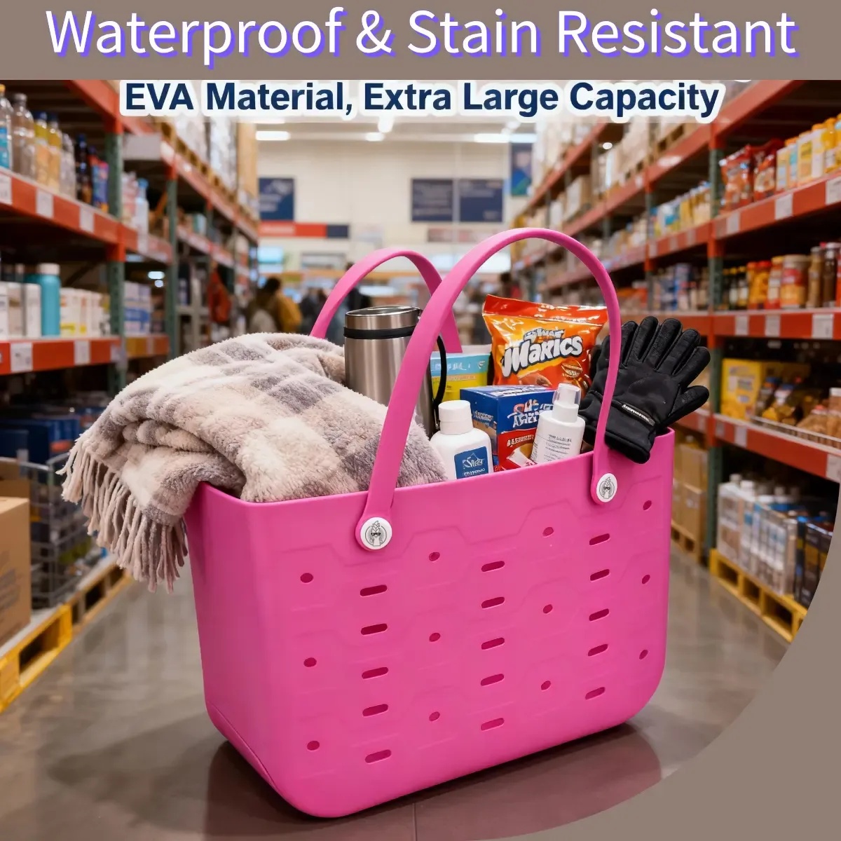 Large capacity practical and convenient EVA beach bag, suitable for carrying on various occasions for travel, work, beach vacati