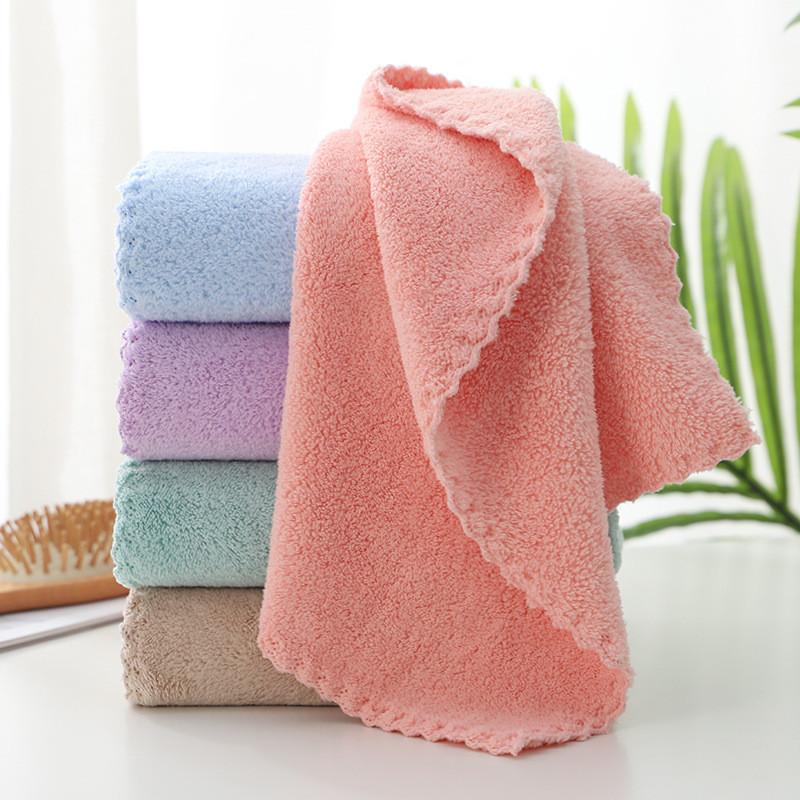 1 pcs Home Coral Velvet Towel Solid Color B Towels Beach Soft Water-Absorbent