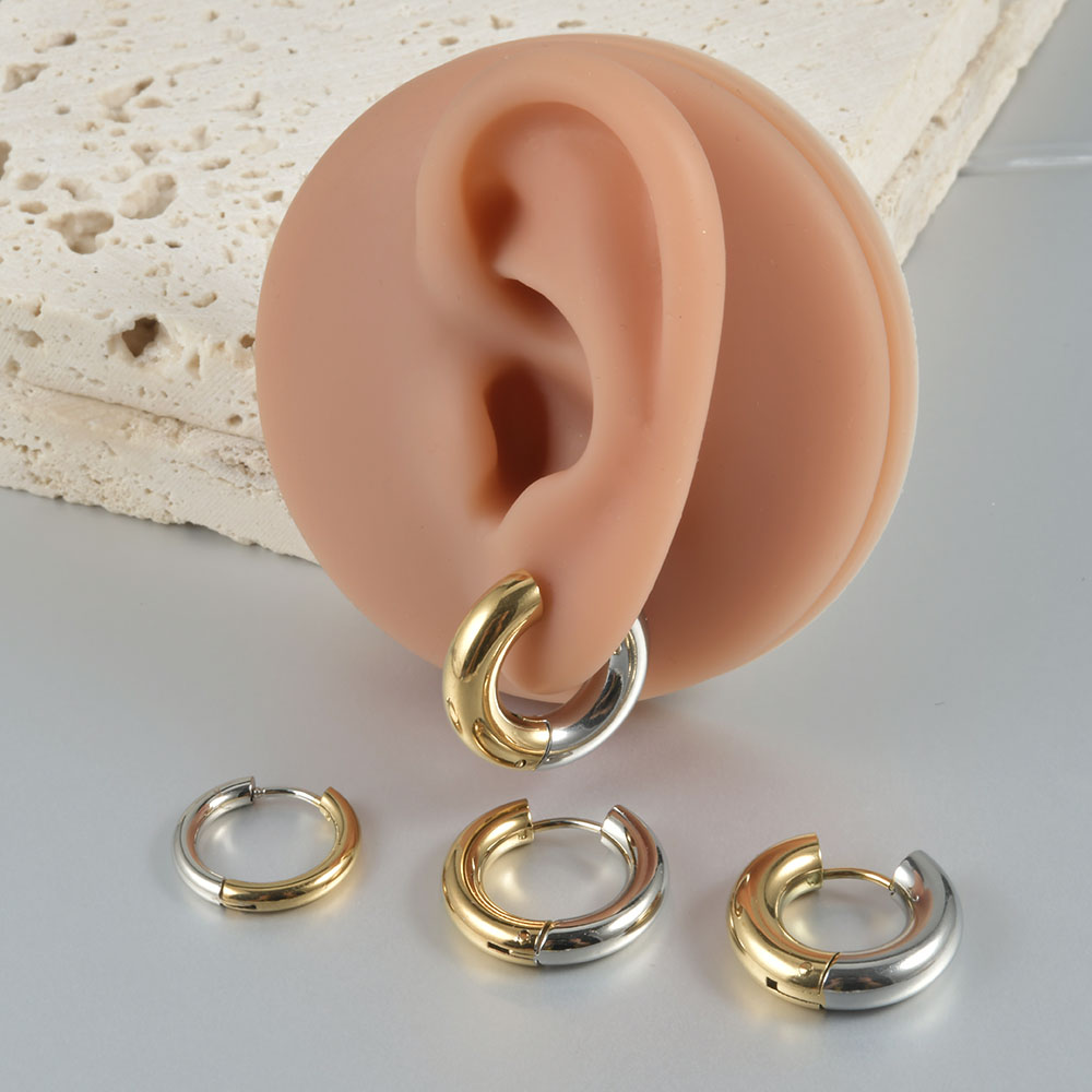 2pcs Silver Gold Stitching color Surgical Steel Earrings Simple Ear Cartilage Tragus Helix Daith Piercing Body Jewelry