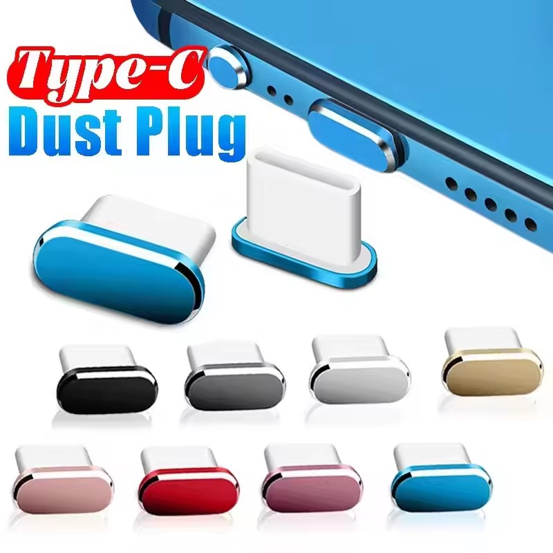 Metal Dust Plugs Charging Port Anti-dust Plugs for iPhone 15 Pro Max 15 Plus USB C Dust Stopper Caps for