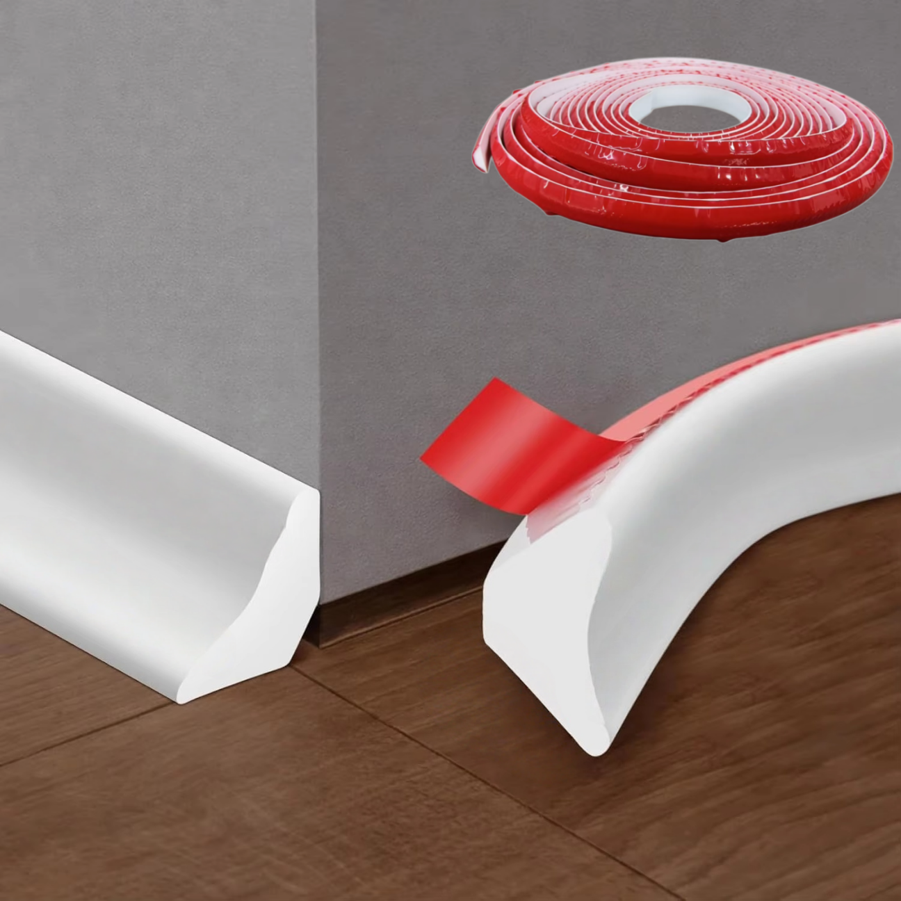 1PC 1/3/5/6m Self-Adhesive Wall Trim Line Waterproof Corner Baseboard Sealing Strip Peel and Stick For Floor, Ceiling, Edges