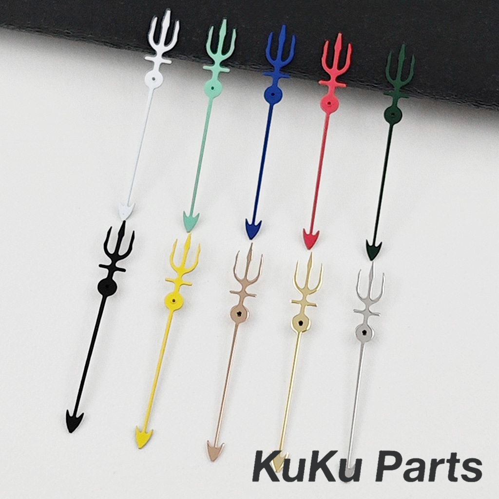 Trident Shaped NH35 Watch Hands 12.5MM Silver Gold Black Blue Red Green Watches Needles for NH34 NH35 NH36 NH38 NH70 Movement