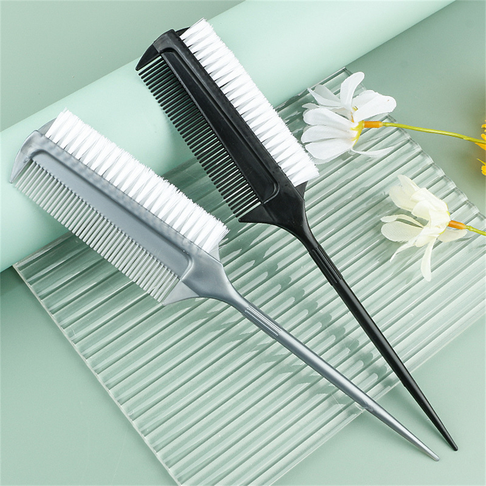 1pc Hairdressing Double Side Dye Comb With Highlight Comb Weaving Cutting Brush Professional Salon Hair Coloring Tool