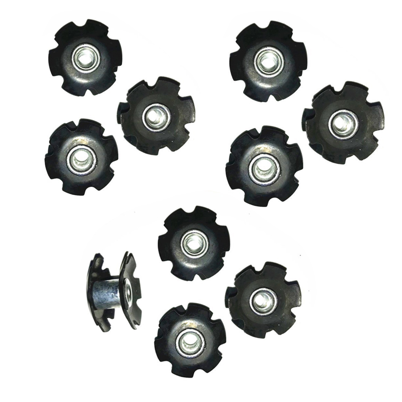 10pcs/Lot Mountain Bike Fangled Nut for Front Fork Mount Core Fastening Bolts Bicycle Parts Steer Tube Ahead Headset Star Nuts