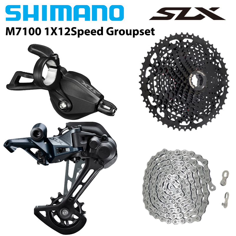 SHIMANO Deore SLX M7100 1X12S Groupset Shift Lever Rear Derailleur M6100 Chain SUNSHINE HG Cassette 12S 46T 50T 52T Bike Parts