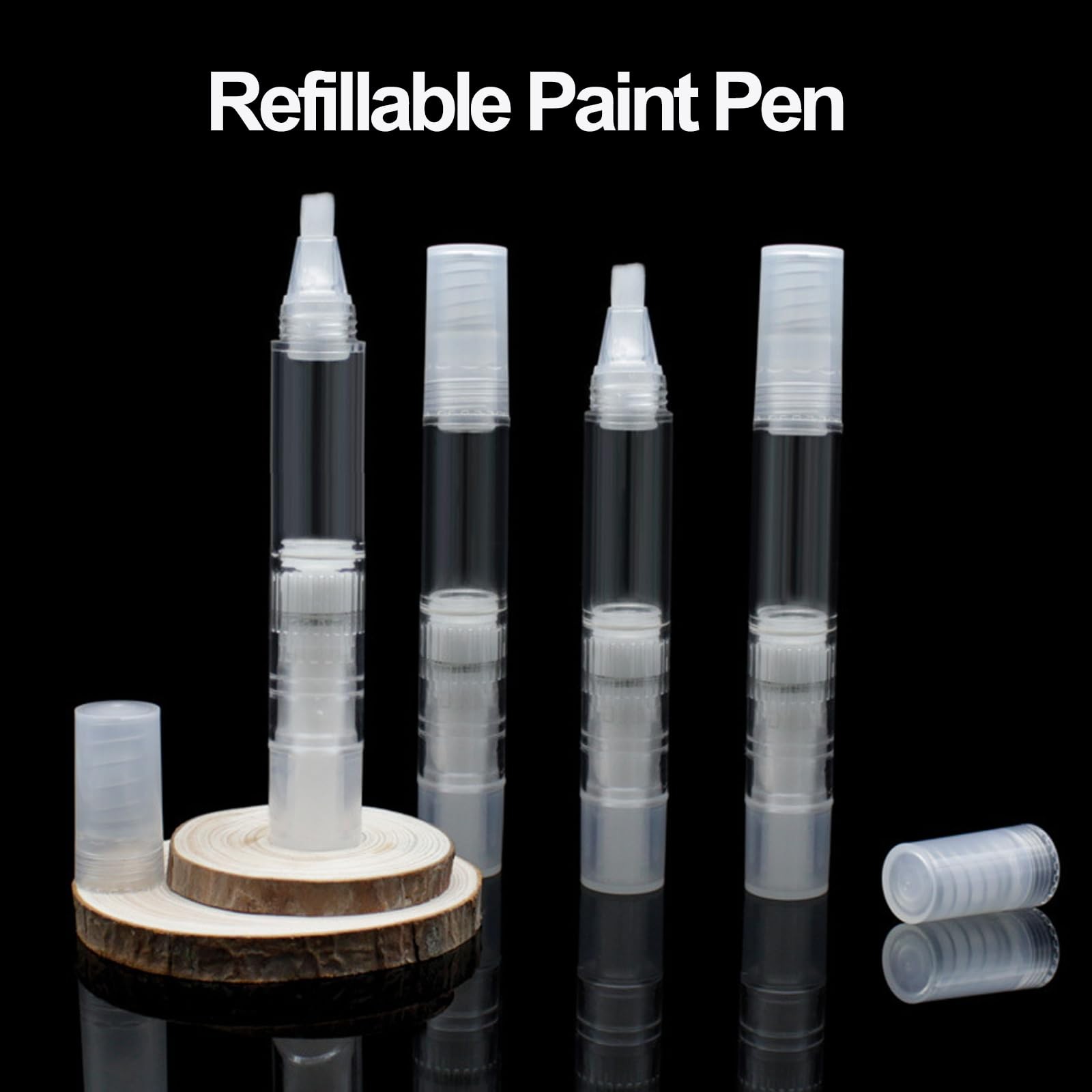 1pc Fillable -up Paint Pen Brush, Transparent Plastic Touch-Up Paint Pen, Refillable Paint Brush Pen, Furniture Repairs Tool