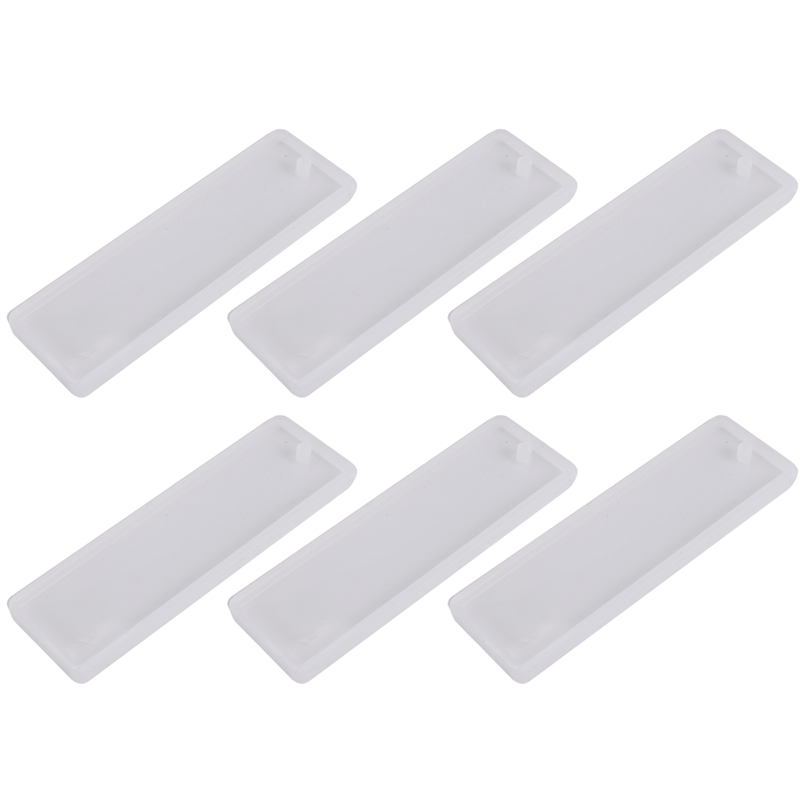 The New 6 Pcs/set Rectangle Silicone Bookmark Mold Diy Bookmark Mould Making Epoxy Resin Jewelry Craft Transparent Mold