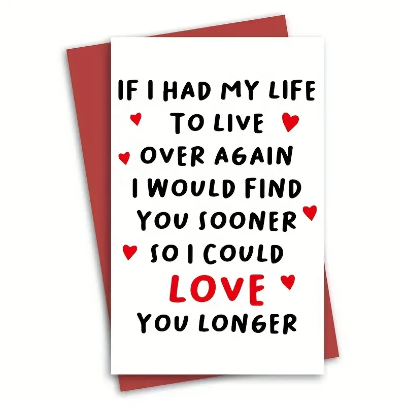 1pc Valentines Day Card, Birthday Card For Him Her, Funny Romantic Anniversary Card,