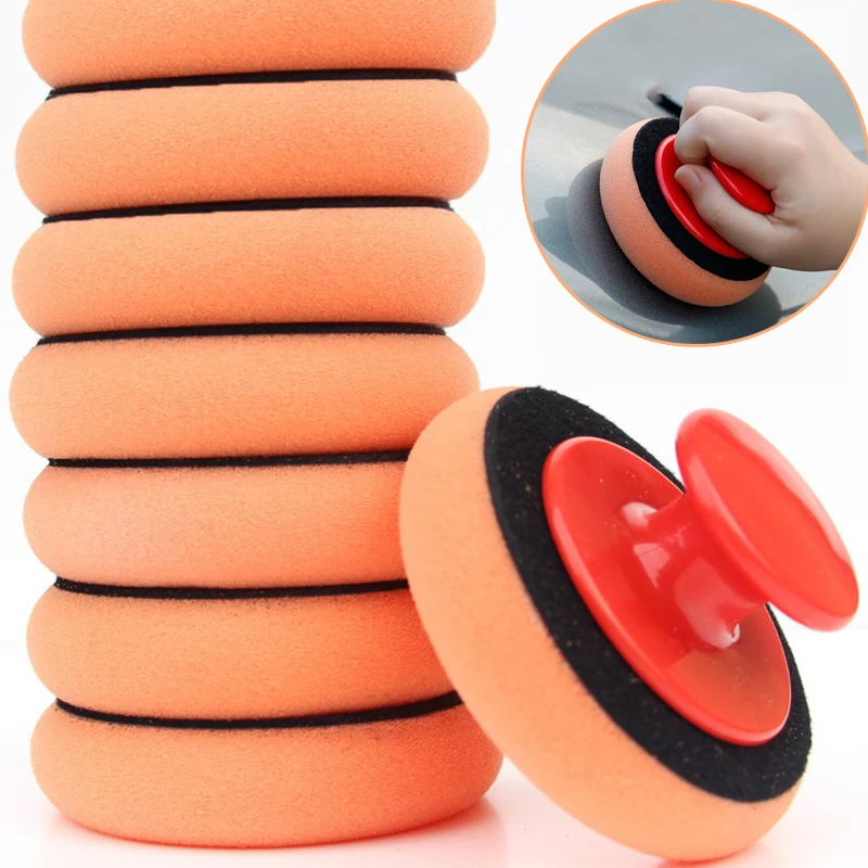 s Car Waxing Sponge Polish Pads Handle High Density Buffing Wipe Polisher Kit Polishing Cleaning Sponge Car Cleaning Tools